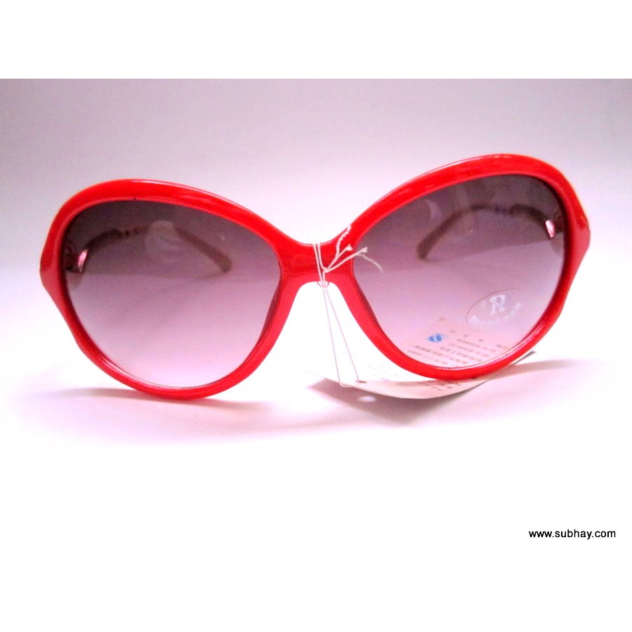 Sunglasses For Her Red & Golden Frame / Light Black Gradient Lenses SG-05